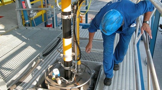 Yara employee inspecting facilities