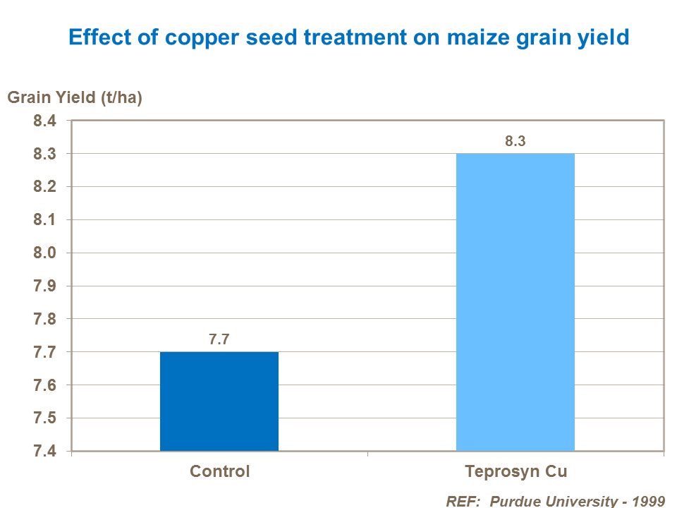 Effect of copper seed treatment on maize grain yield