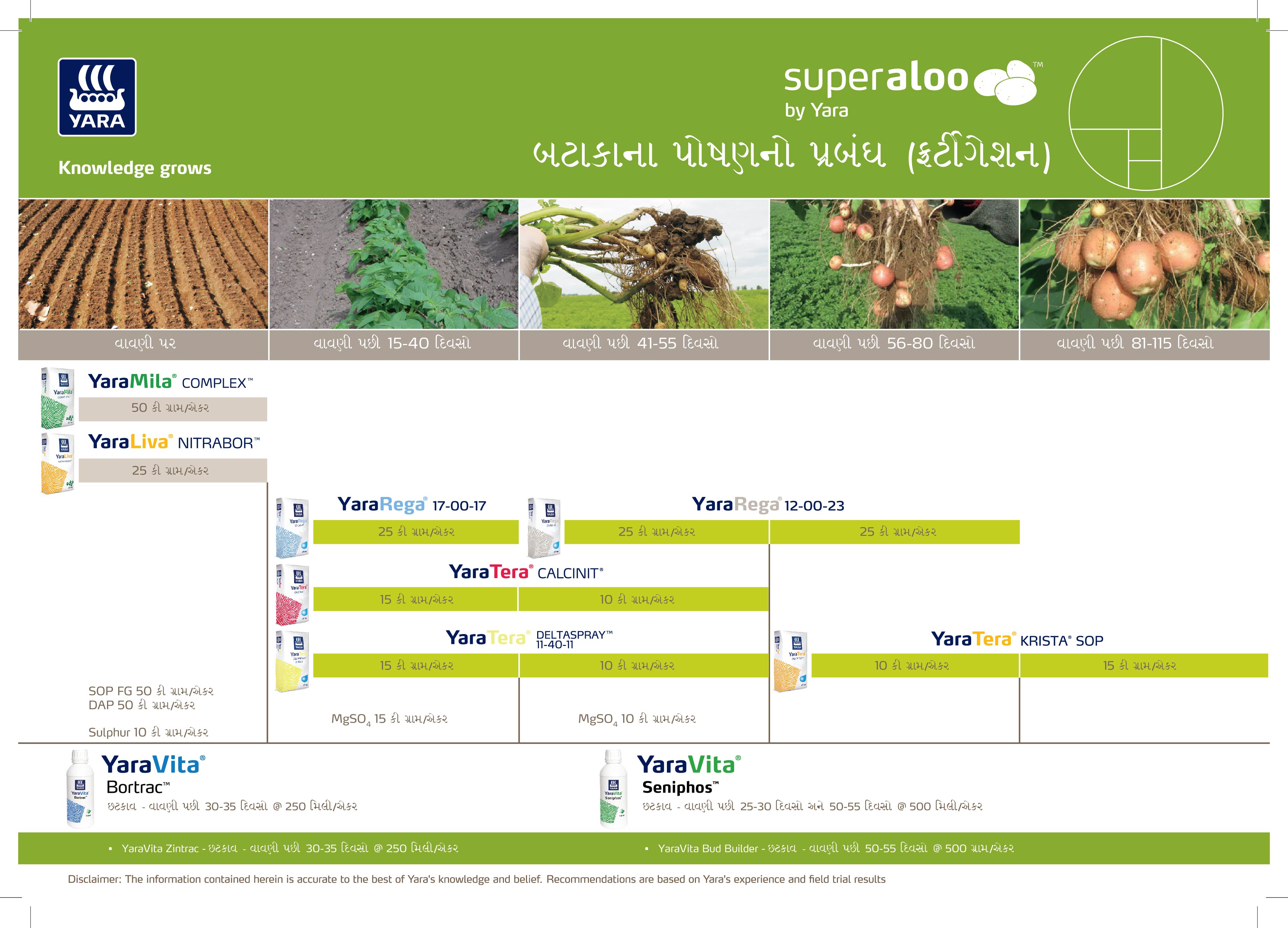 Potato Crop Nutrition Plan (Gujrat)