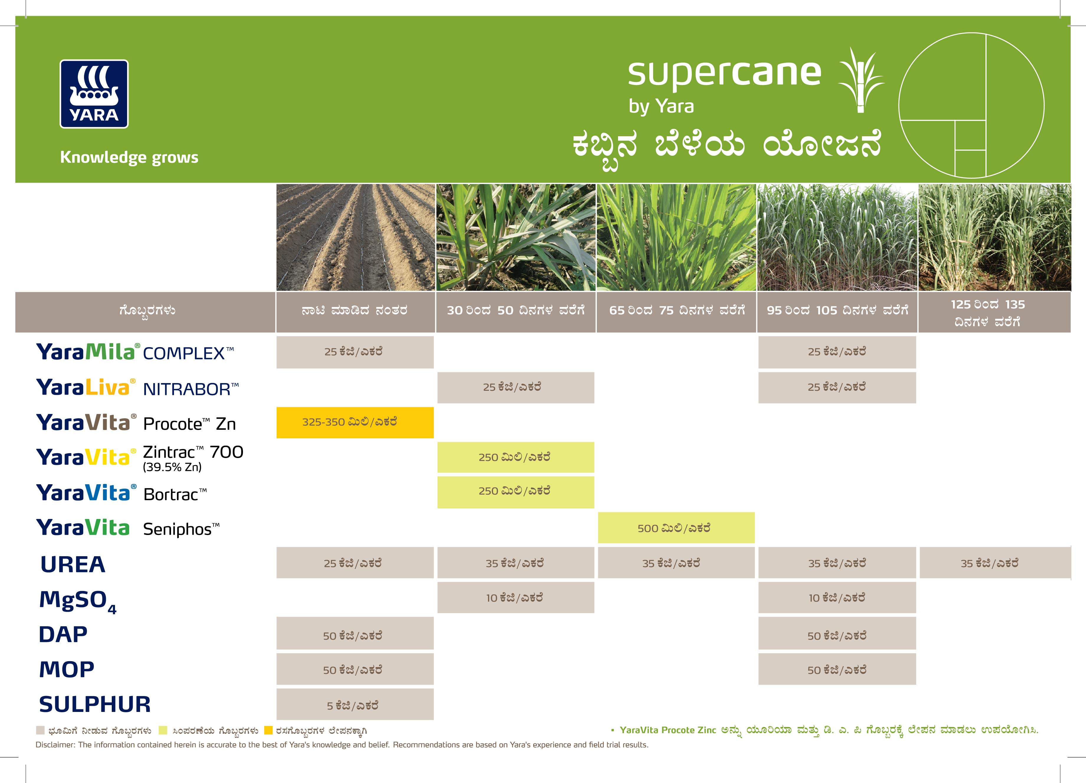 Sugarcane Crop Nutrition Plan (Karnataka)